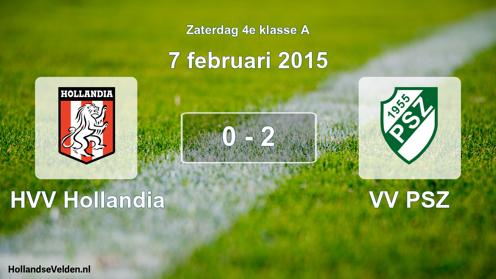 Total number of matches played: HVV Hollandia - VV PSZ 0 - 2 (7 February 2015)