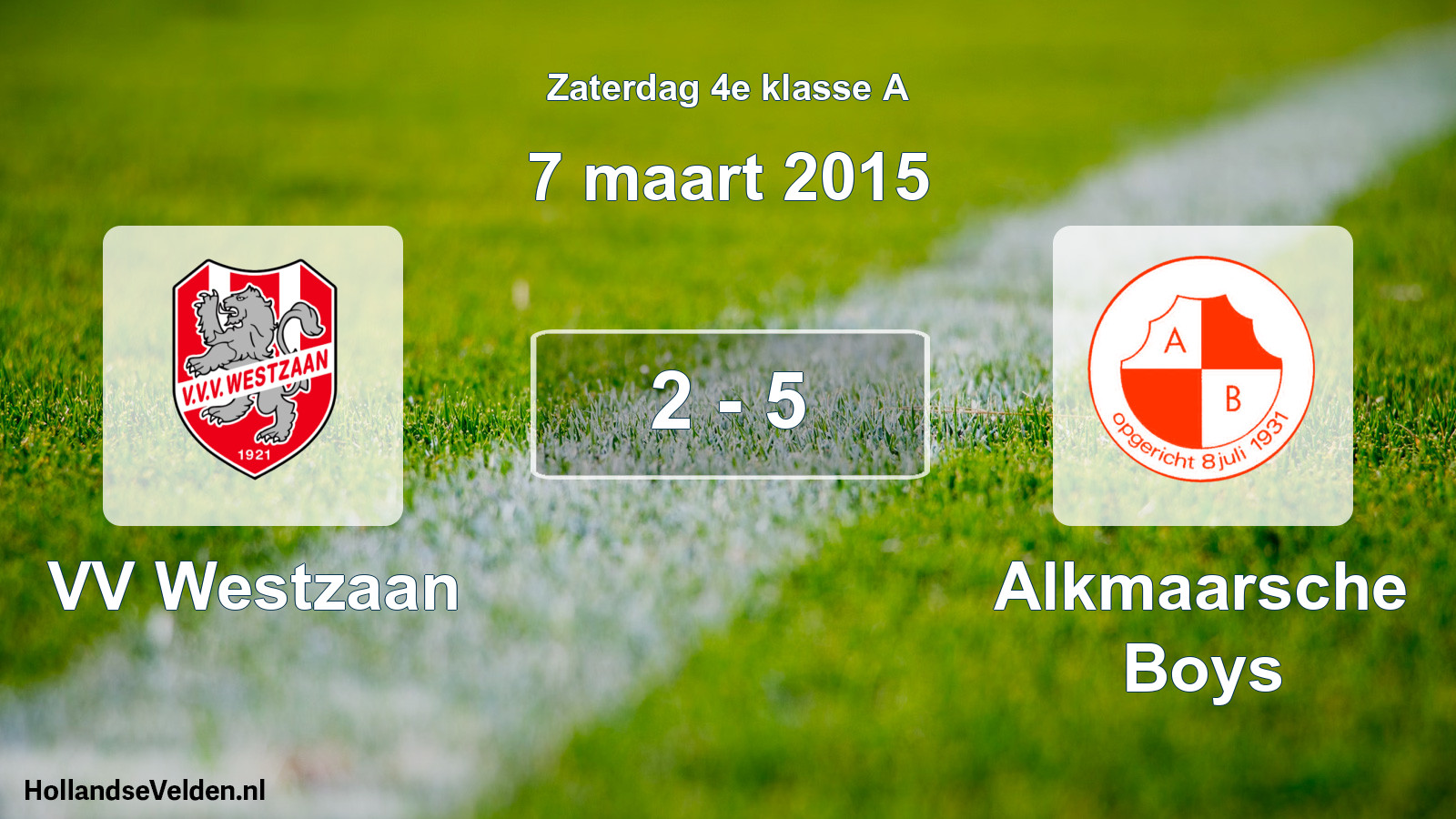 Total number of matches played: VV Westzaan - Alkmaarsche Boys 2 - 5 (7 March 2015)