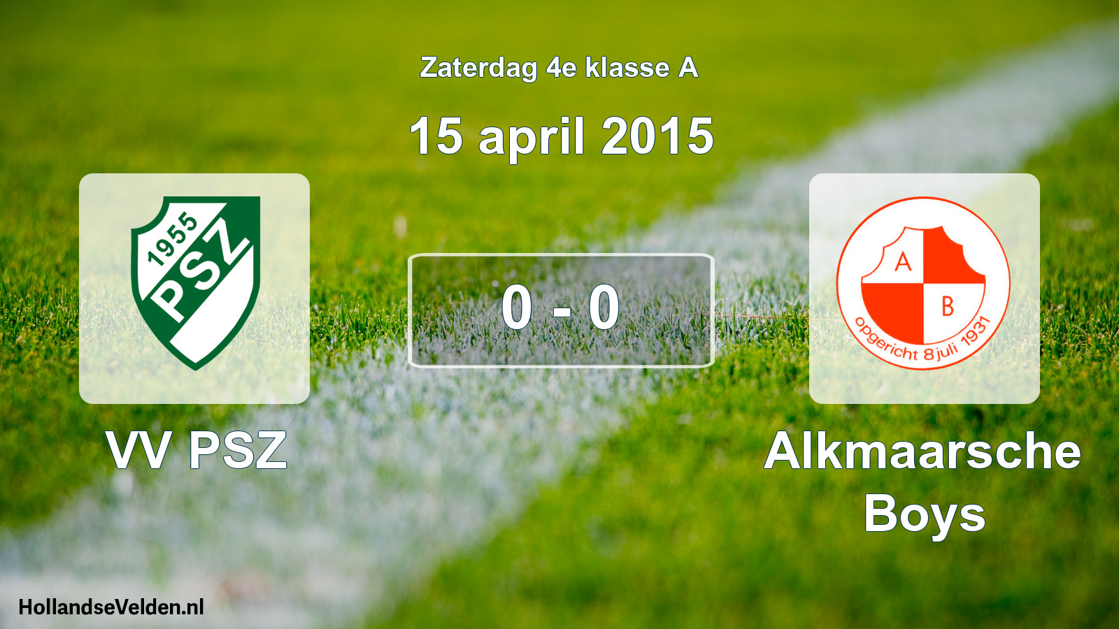 Total number of matches played: VV PSZ - Alkmaarsche Boys 0 - 0 (15 April 2015)