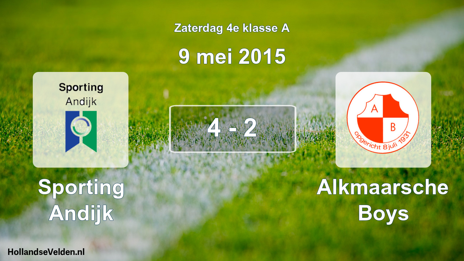 Total number of matches played: Sporting Andijk - Alkmaarsche Boys 4 - 2 (9 May 2015)