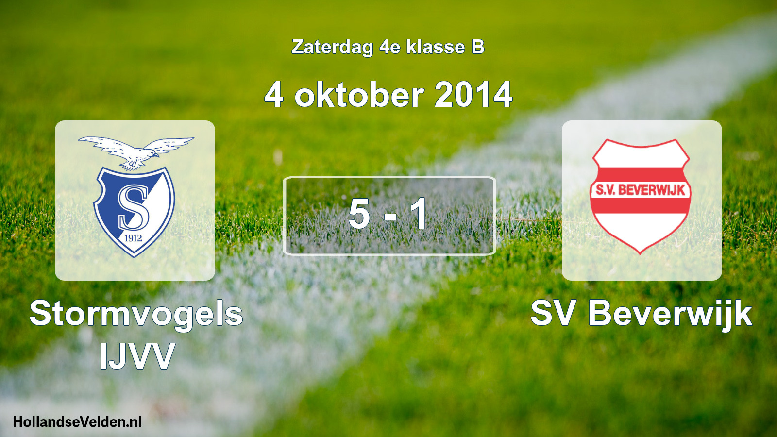 Total number of matches played: Stormvogels IJVV - SV Beverwijk 5 - 1 (4 October 2014)