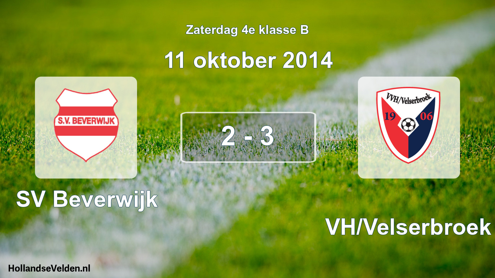 Total number of matches played: SV Beverwijk - VVH/Velserbroek 2 - 3 (11 October 2014)