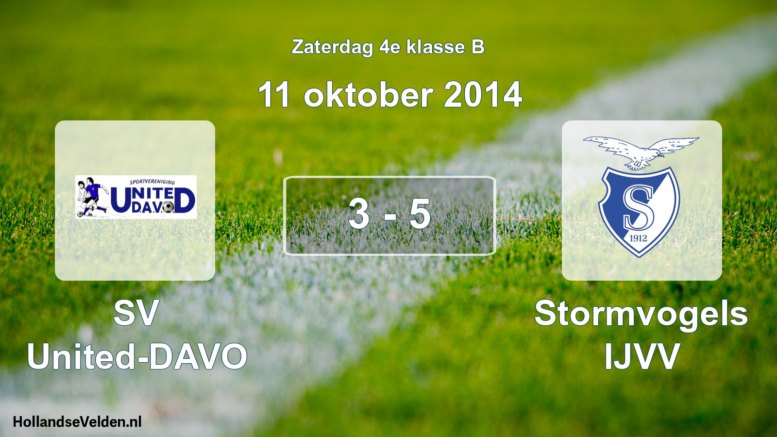 Total number of matches played: SV United-DAVO - Stormvogels IJVV 3 - 5 (11 October 2014)