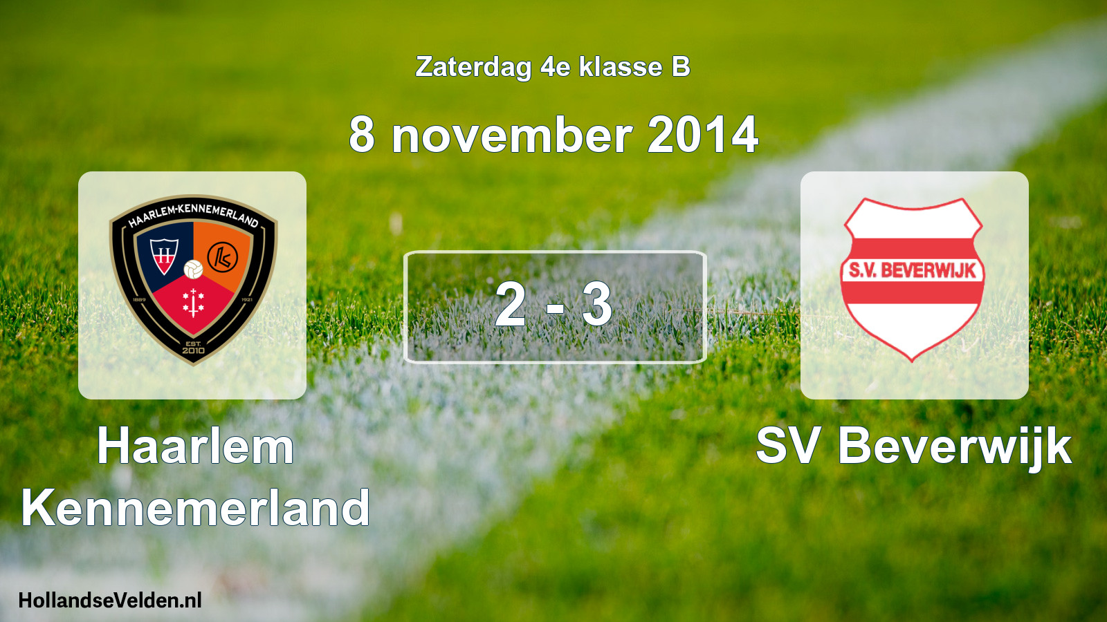 Total number of matches played: Haarlem Kennemerland - SV Beverwijk 2 - 3 (8 November 2014)