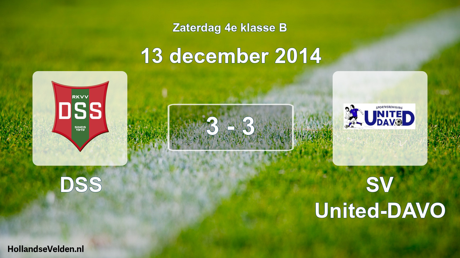 Total number of matches played: DSS - SV United-DAVO 3 - 3 (13 December 2014)