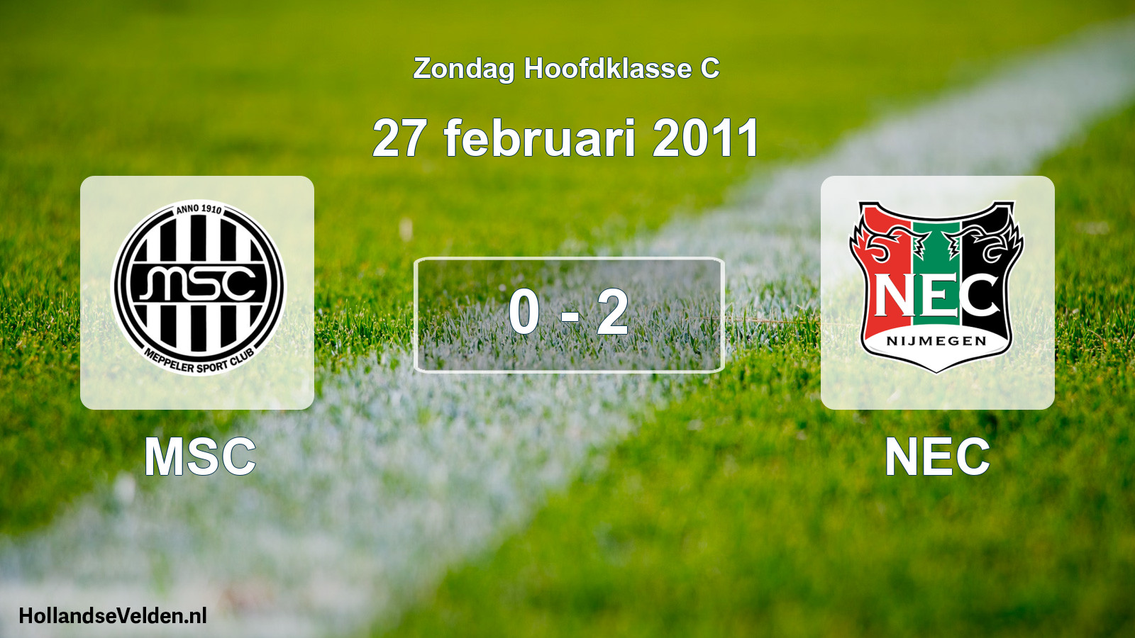 Total number of matches played: MSC - NEC 0 - 2 (27 February 2011)