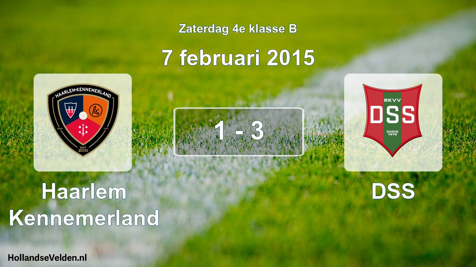 Total number of matches played: Haarlem Kennemerland - DSS 1 - 3 (7 February 2015)