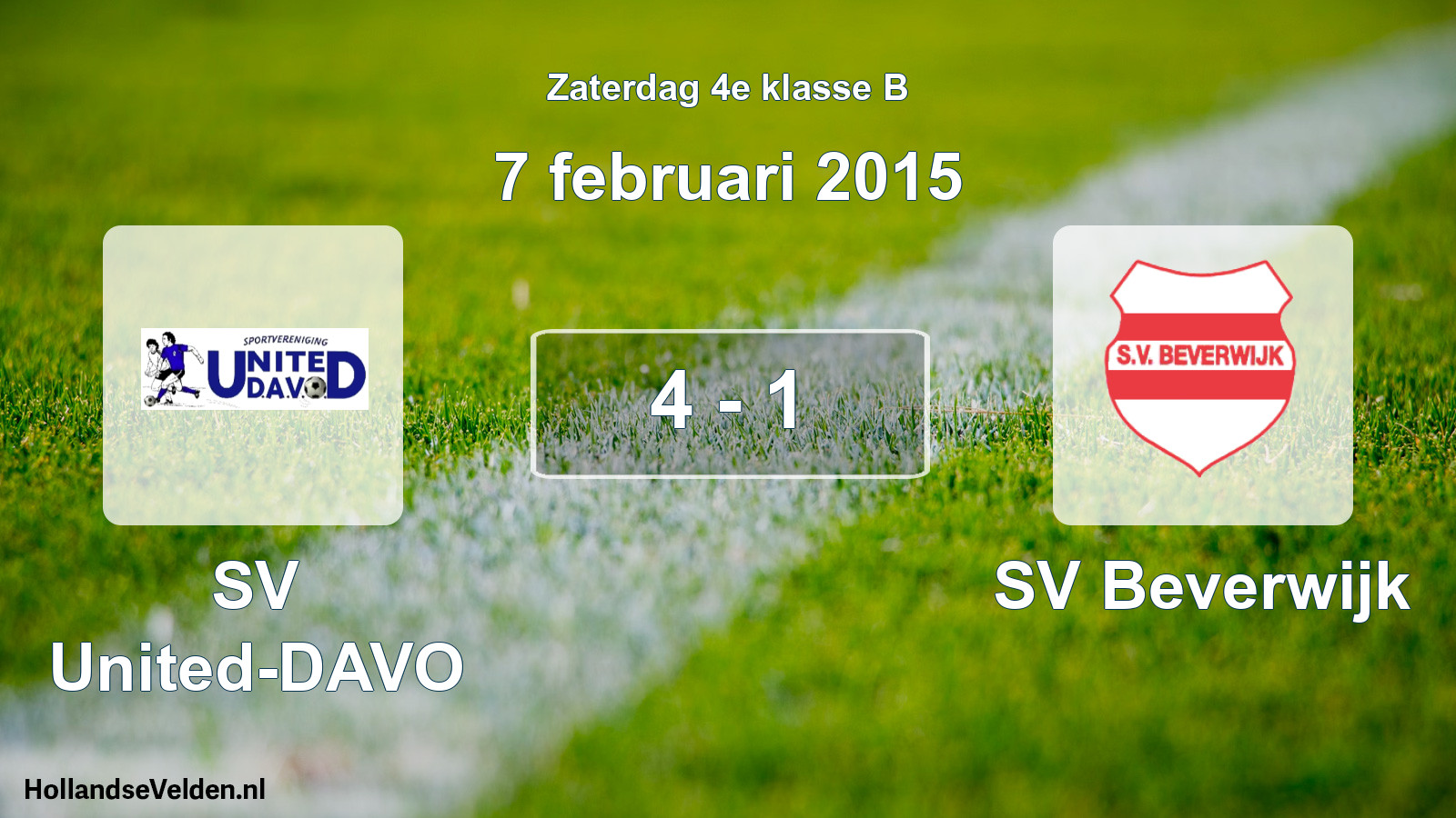 Total number of matches played: SV United-DAVO - SV Beverwijk 4 - 1 (7 February 2015)
