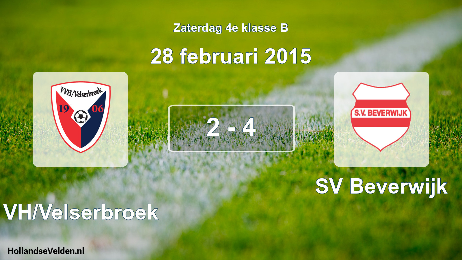 Total number of matches played: VVH/Velserbroek - SV Beverwijk 2 - 4 (28 February 2015)