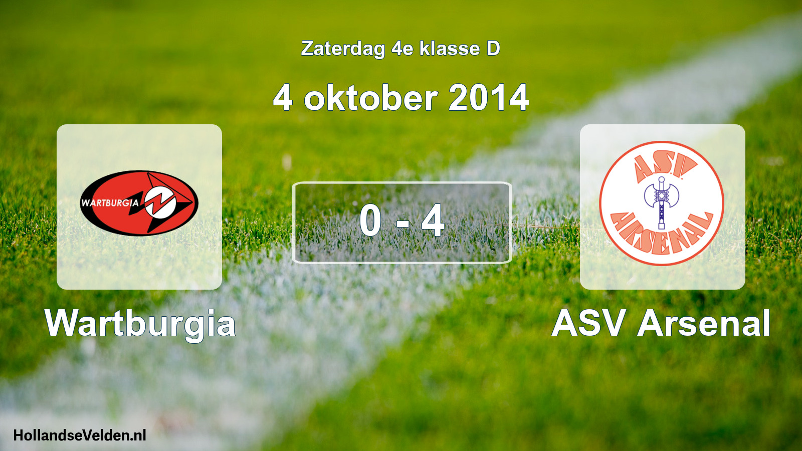 Total number of matches played: Wartburgia - ASV Arsenal 0 - 4 (4 October 2014)