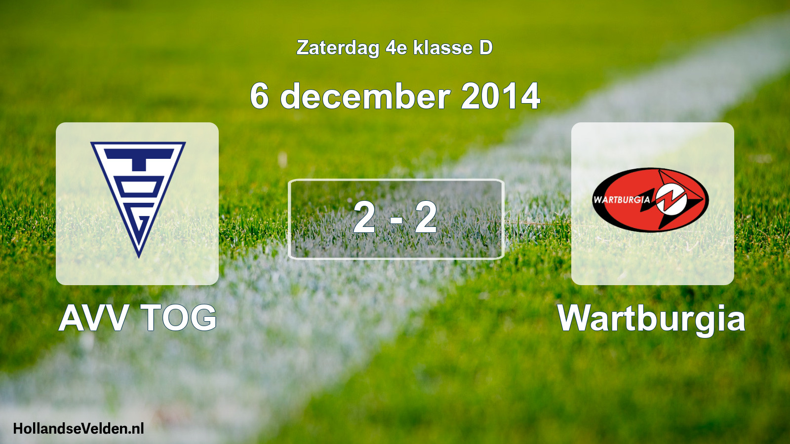 Total number of matches played: AVV TOG - Wartburgia 2 - 2 (6 December 2014)