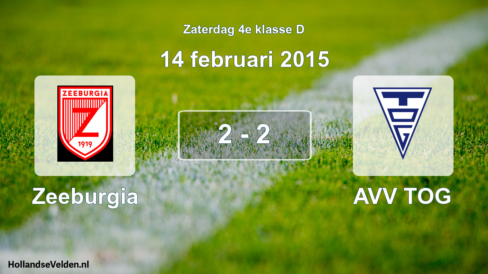 Total number of matches played: Zeeburgia - AVV TOG 2 - 2 (14 February 2015)