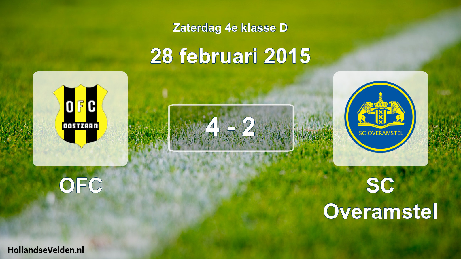 Total number of matches played: OFC - SC Overamstel 4 - 2 (28 February 2015)