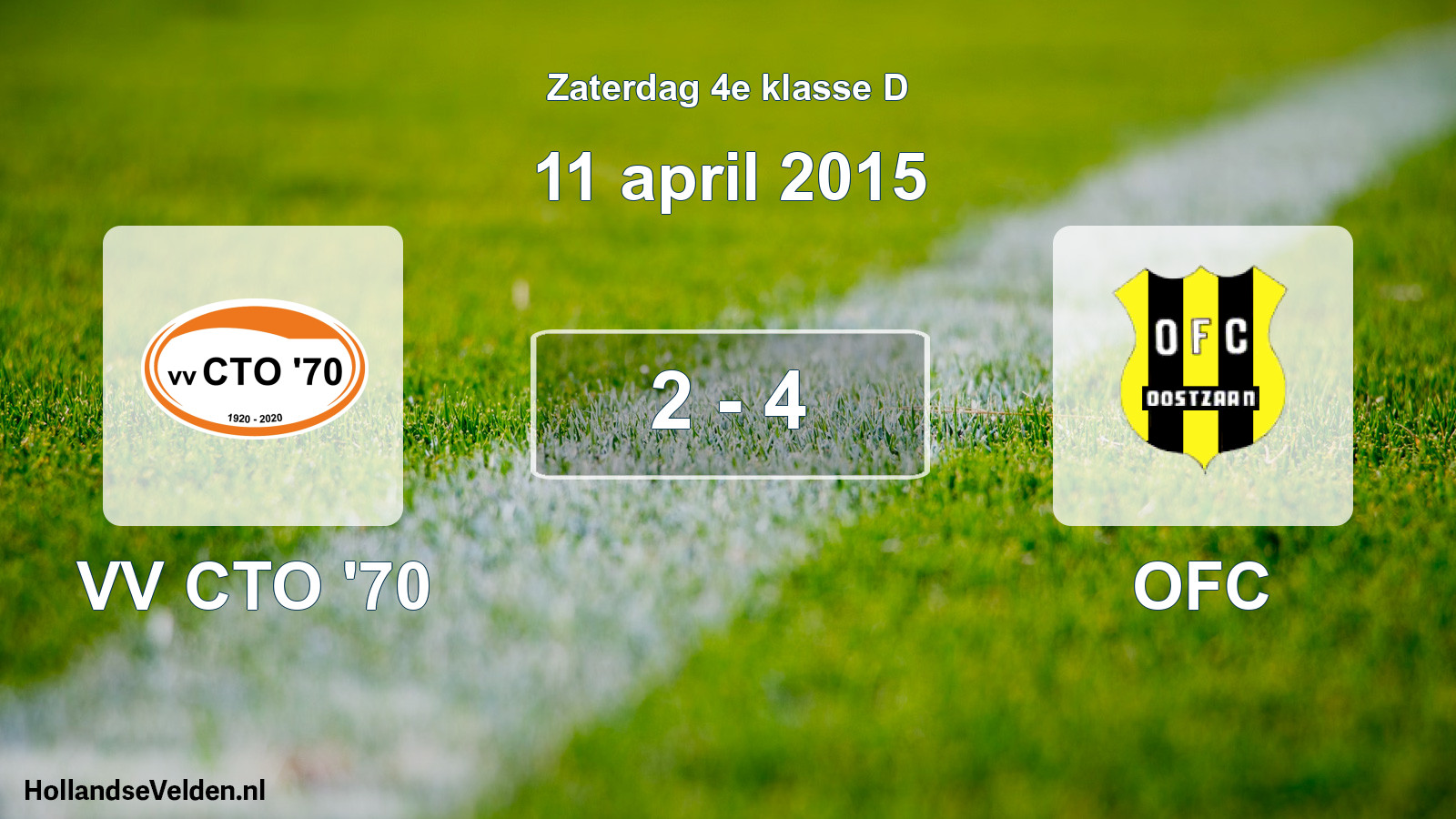 Total number of matches played: VV CTO '70 - OFC 2 - 4 (11 April 2015)