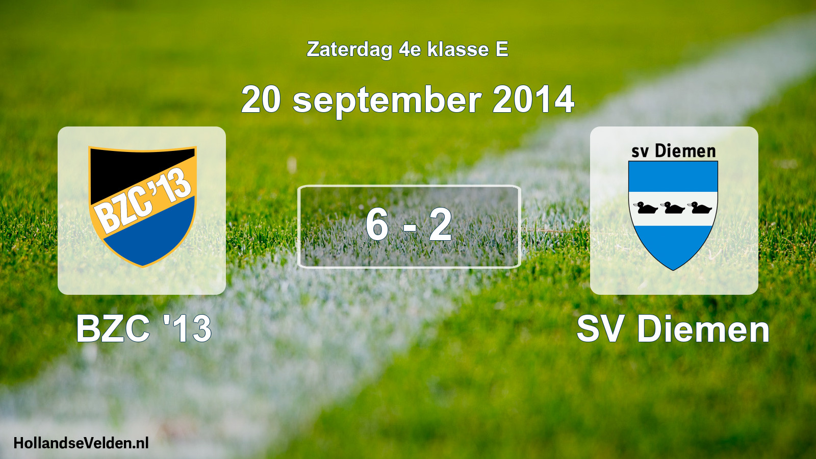 Total number of matches played: BZC '13 - SV Diemen 6 - 2 (20 September 2014)