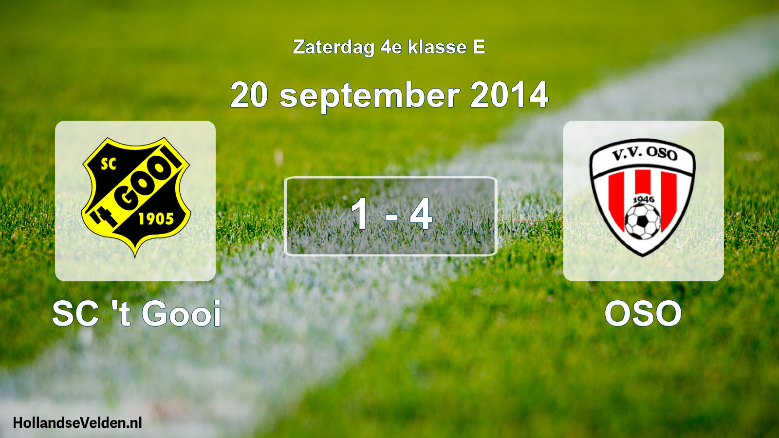 Total number of matches played: SC 't Gooi - OSO 1 - 4 (20 September 2014)