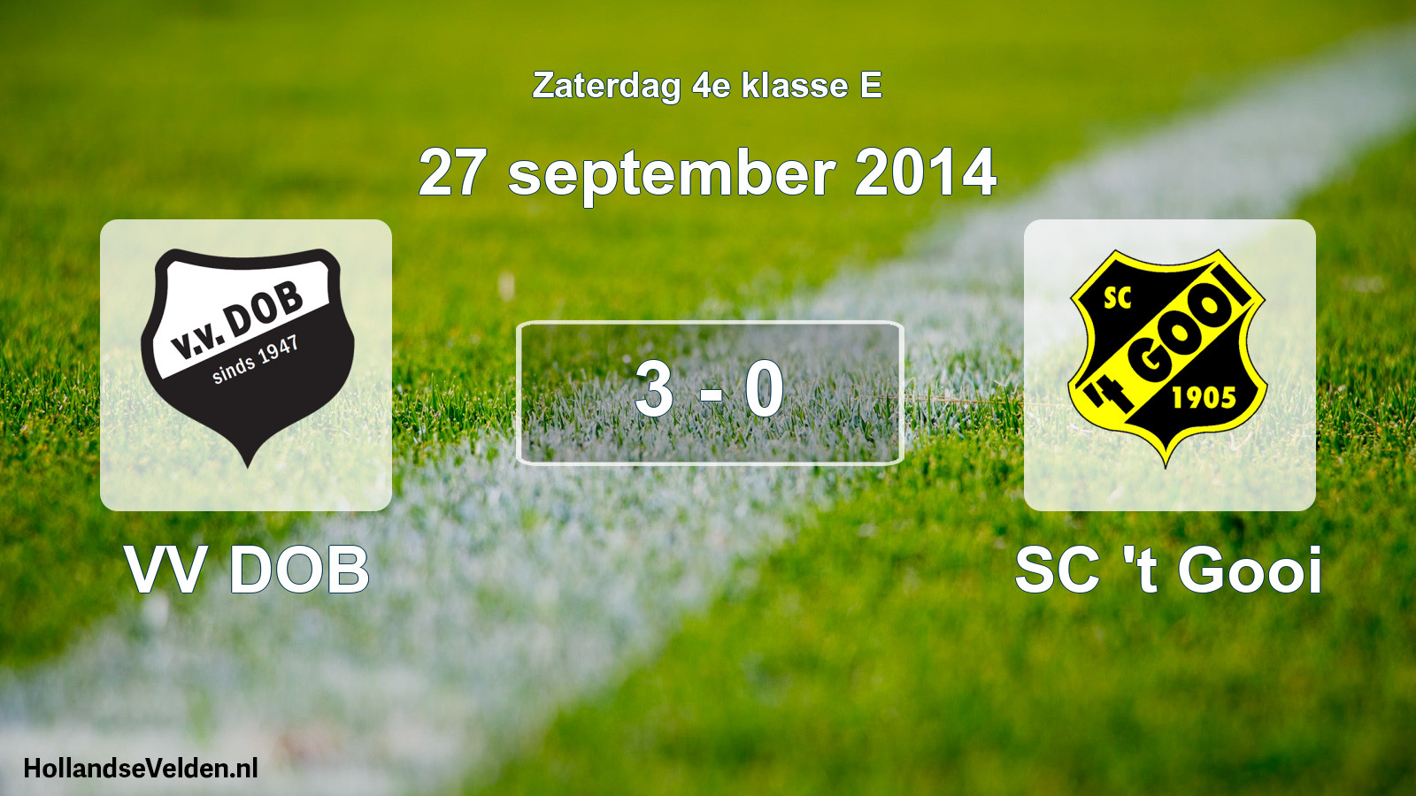 Total number of matches played: VV DOB - SC 't Gooi 3 - 0 (27 September 2014)