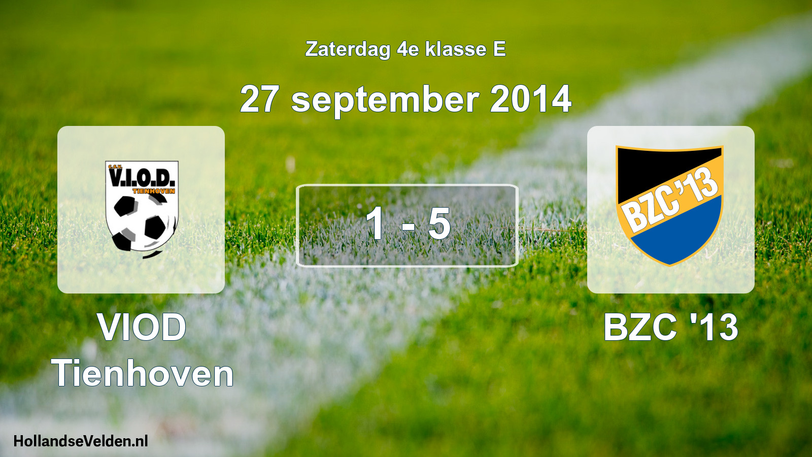 Total number of matches played: VIOD Tienhoven - BZC '13 1 - 5 (27 September 2014)