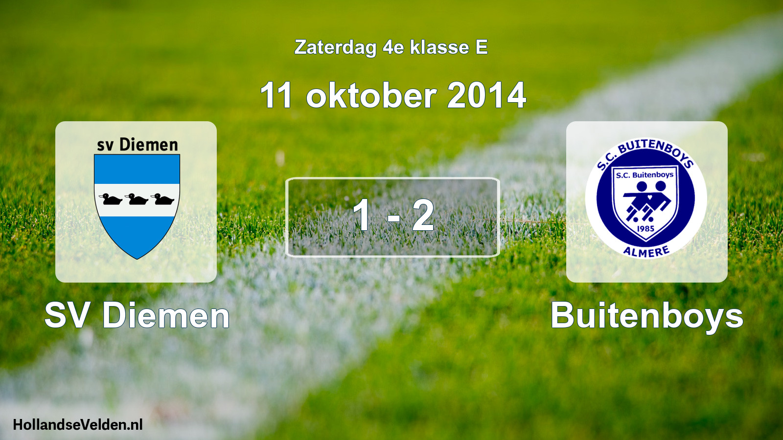 Total number of matches played: SV Diemen - Buitenboys 1 - 2 (11 October 2014)