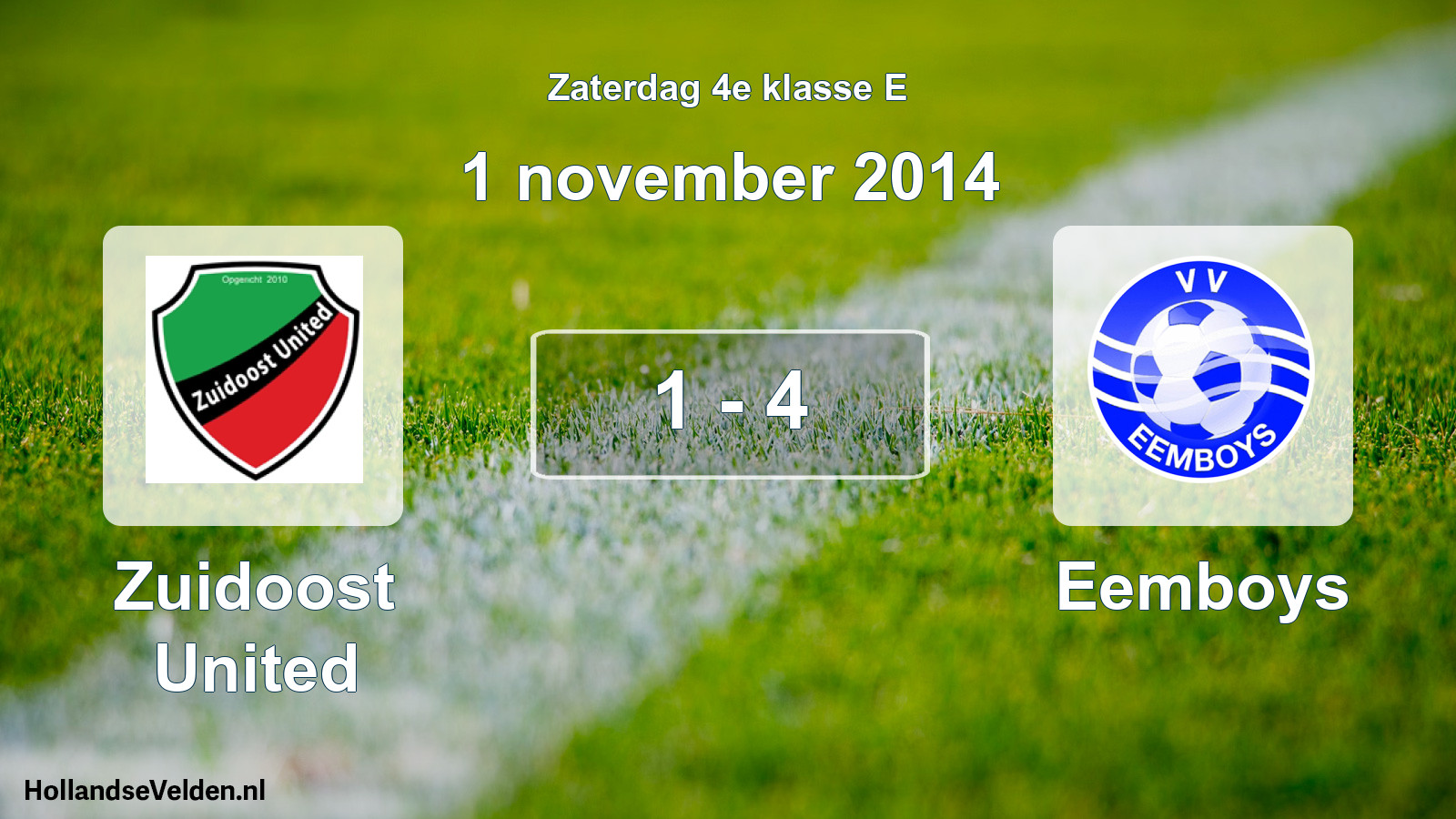 Total number of matches played: Zuidoost United - Eemboys 1 - 4 (1 November 2014)