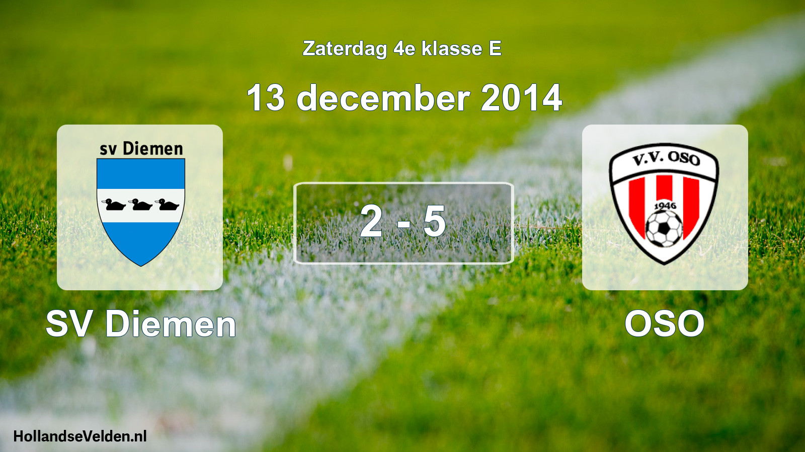 Total number of matches played: SV Diemen - OSO 2 - 5 (13 December 2014)