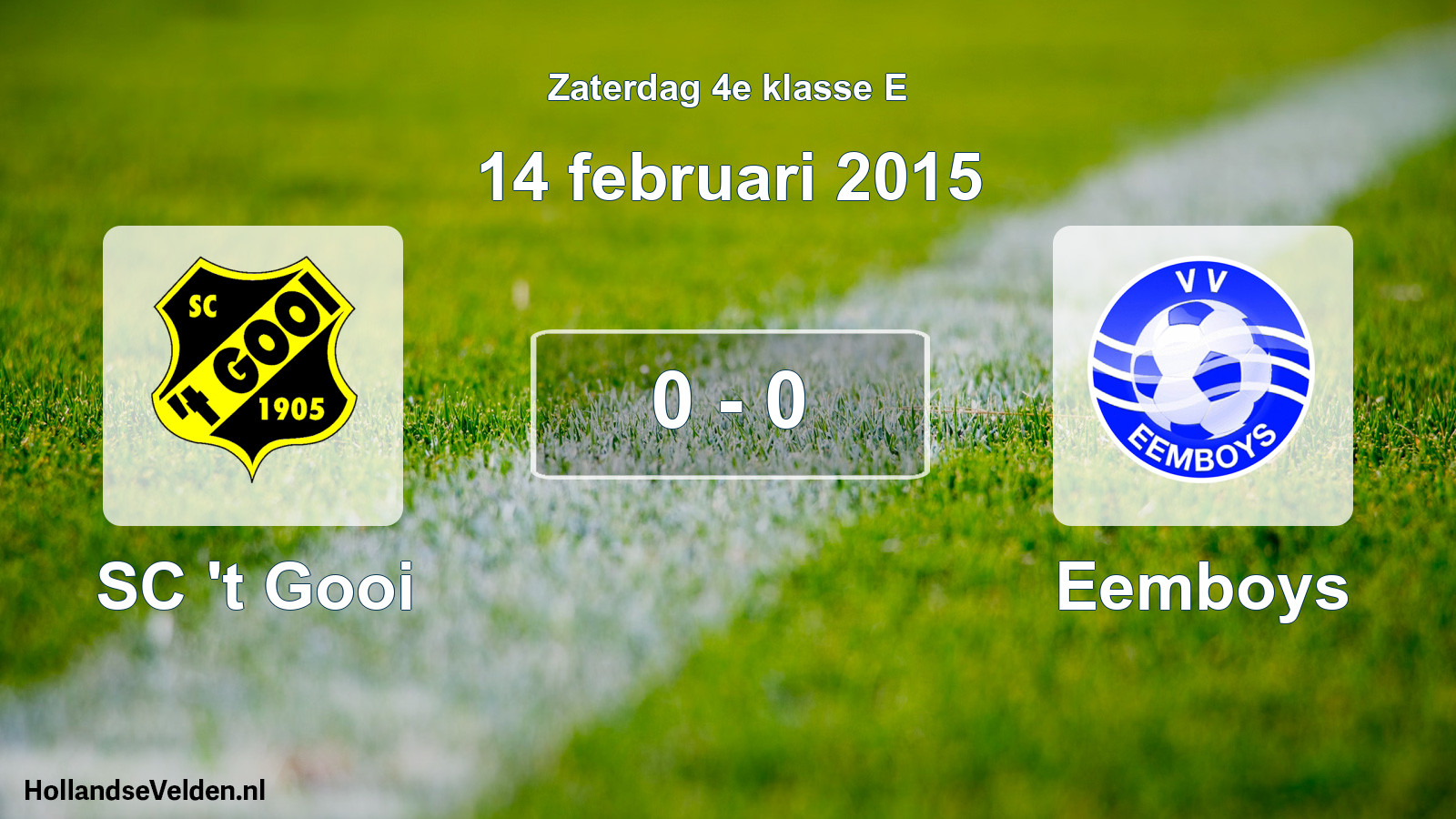 Total number of matches played: SC 't Gooi - Eemboys 0 - 0 (14 February 2015)