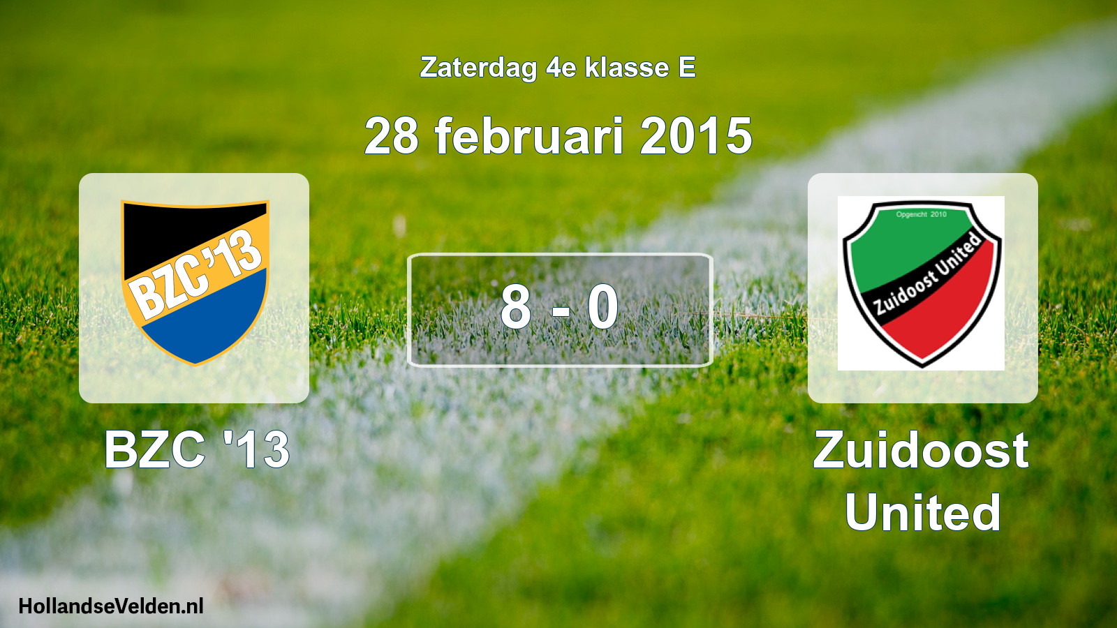 Total number of matches played: BZC '13 - Zuidoost United 8 - 0 (28 February 2015)