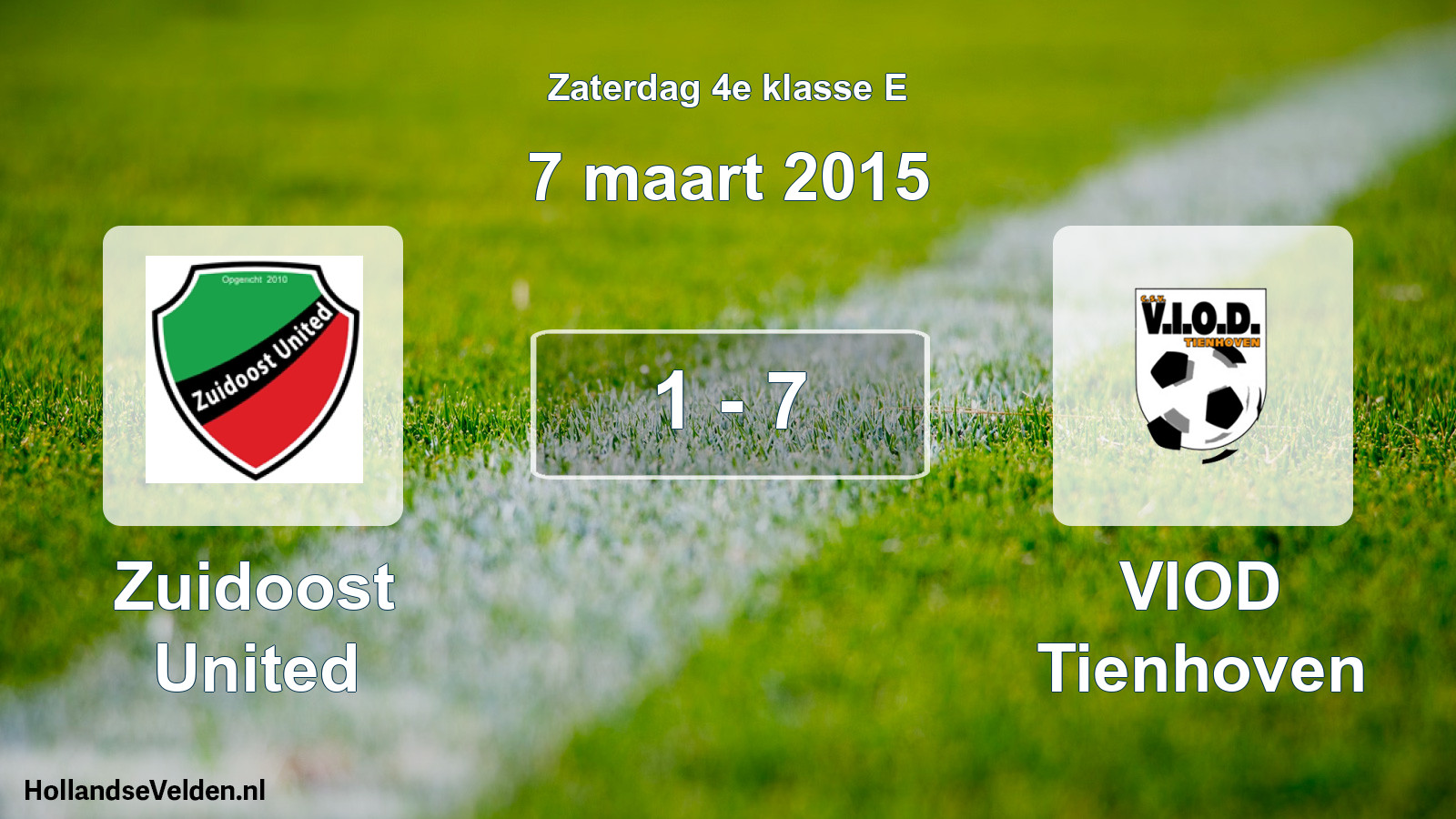 Total number of matches played: Zuidoost United - VIOD Tienhoven 1 - 7 (7 March 2015)