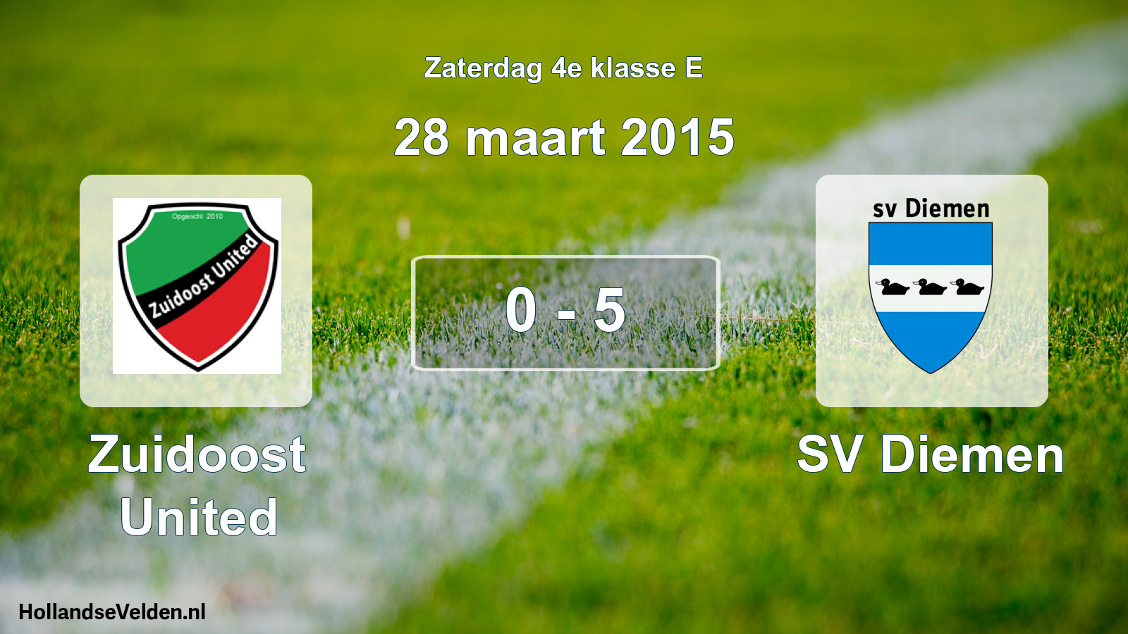 Total number of matches played: Zuidoost United - SV Diemen 0 - 5 (28 March 2015)
