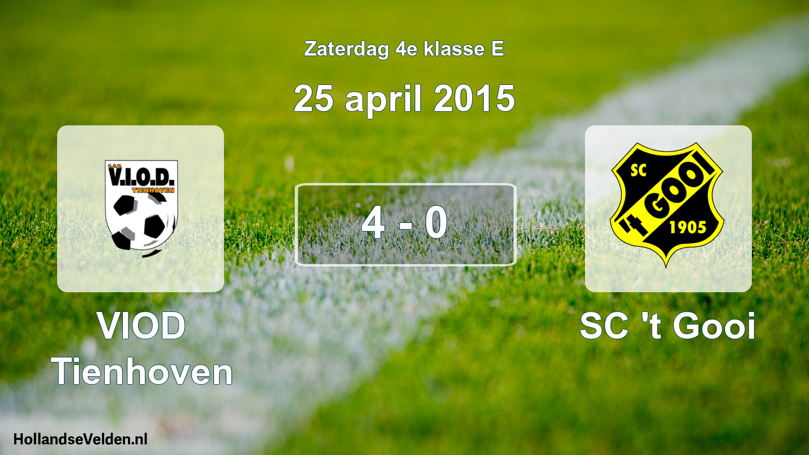 Total number of matches played: VIOD Tienhoven - SC 't Gooi 4 - 0 (25 April 2015)