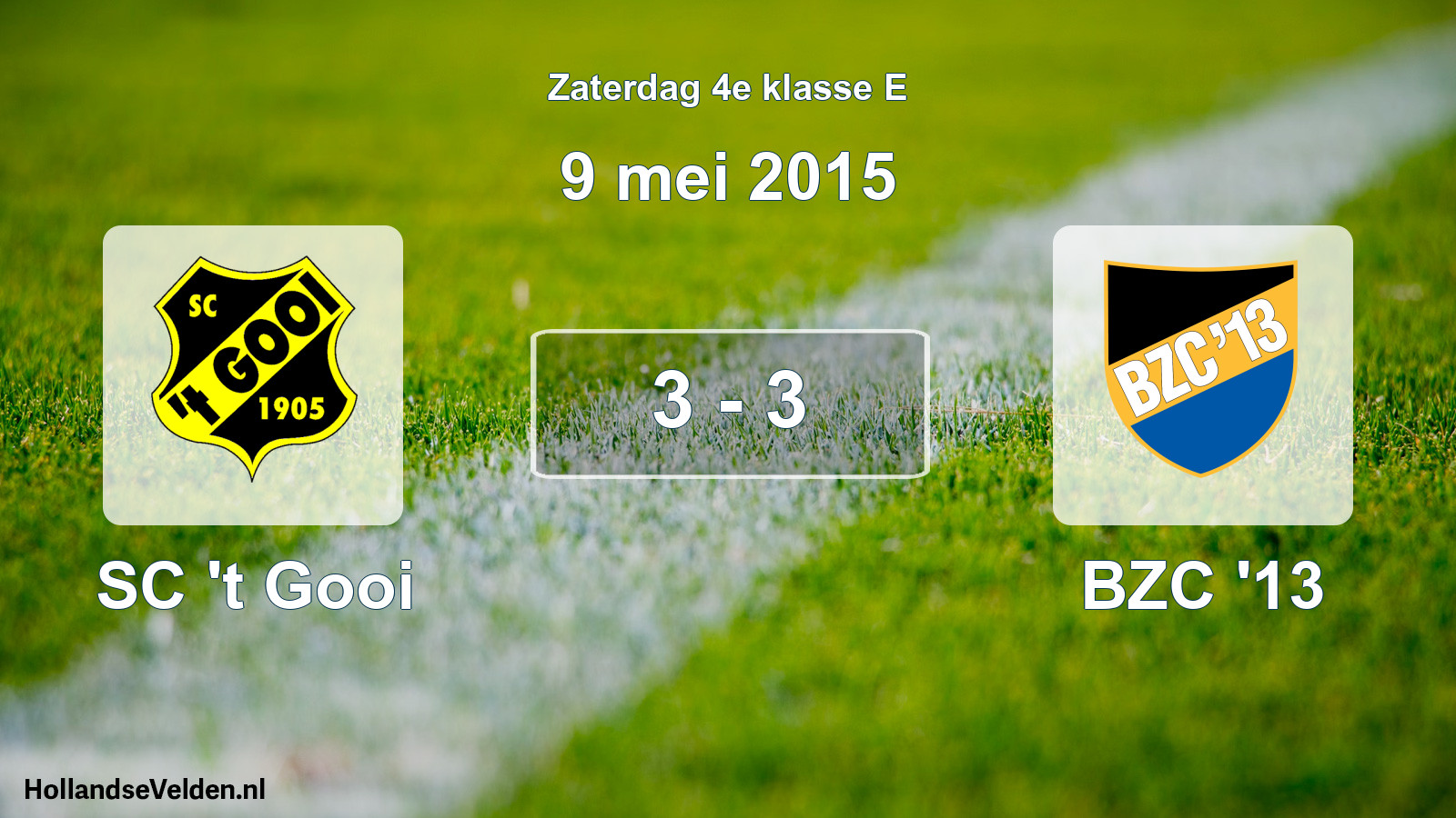Total number of matches played: SC 't Gooi - BZC '13 3 - 3 (9 May 2015)