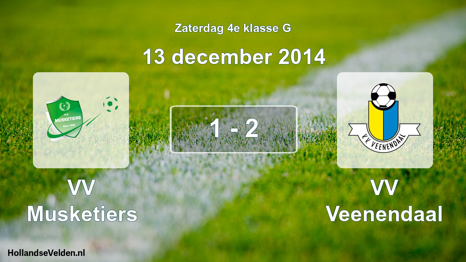 Total number of matches played: VV Musketiers - VV Veenendaal 1 - 2 (13 December 2014)