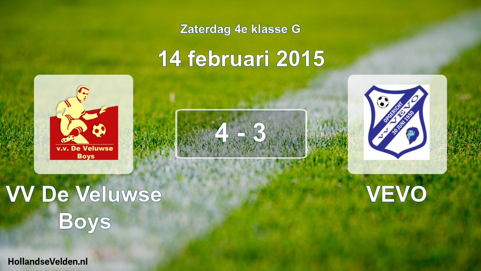 Total number of matches played: VV De Veluwse Boys - VEVO 4 - 3 (14 February 2015)