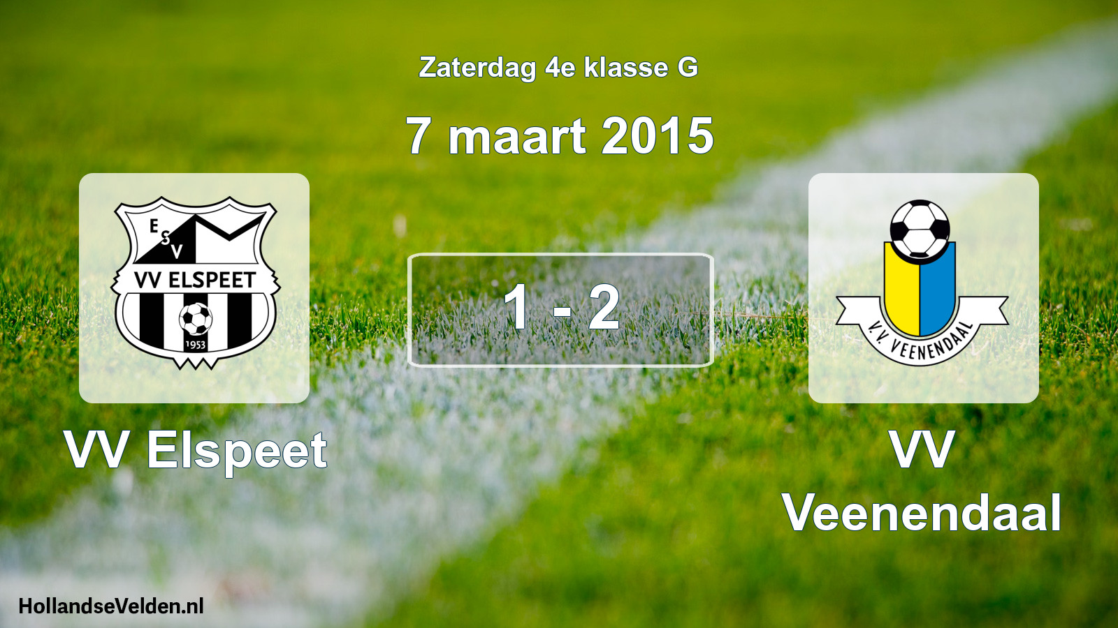 Total number of matches played: VV Elspeet - VV Veenendaal 1 - 2 (7 March 2015)