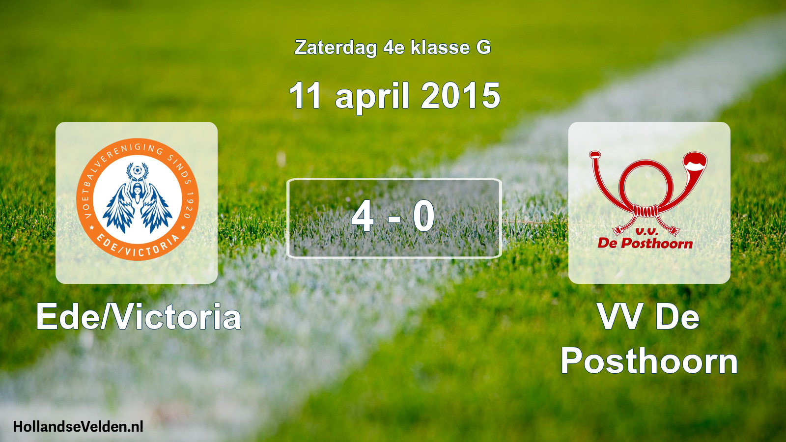 Total number of matches played: Ede/Victoria - VV De Posthoorn 4 - 0 (11 April 2015)