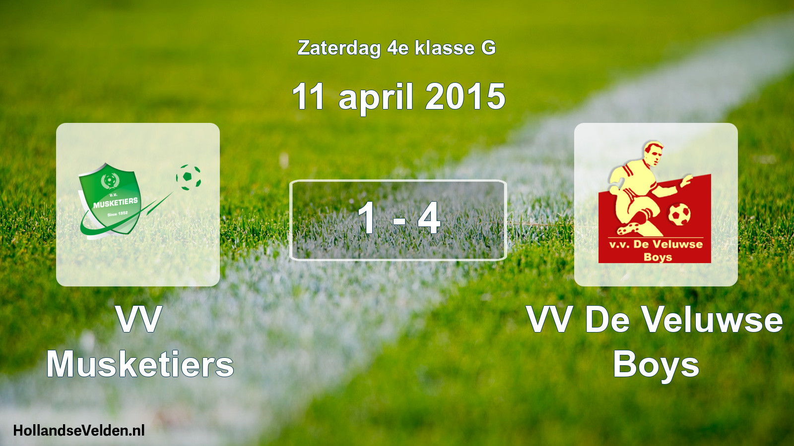 Total number of matches played: VV Musketiers - VV De Veluwse Boys 1 - 4 (11 April 2015)
