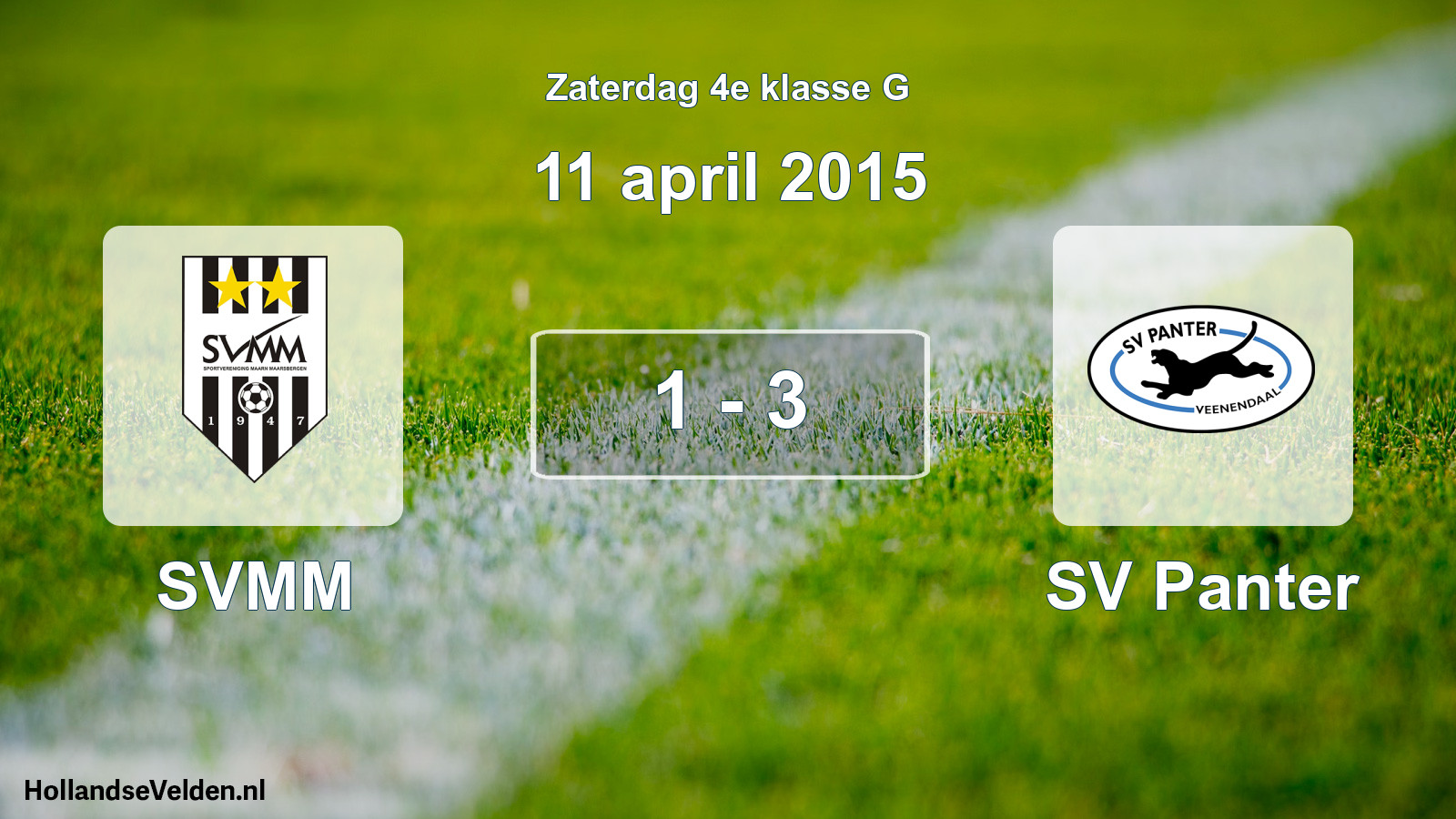 Total number of matches played: SVMM - SV Panter 1 - 3 (11 April 2015)