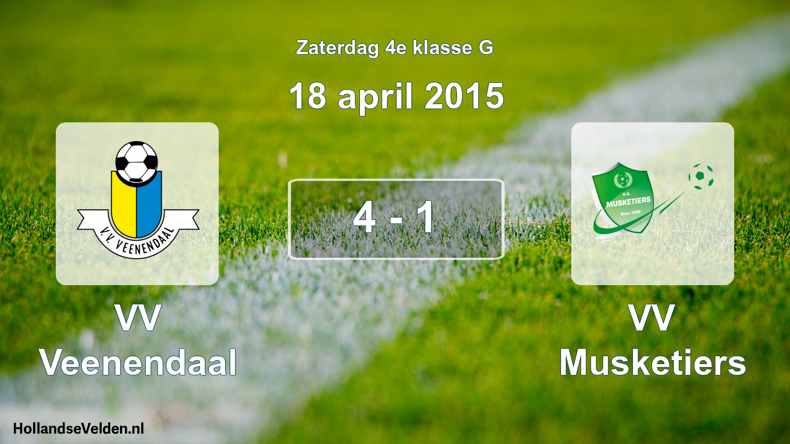 Total number of matches played: VV Veenendaal - VV Musketiers 4 - 1 (18 April 2015)