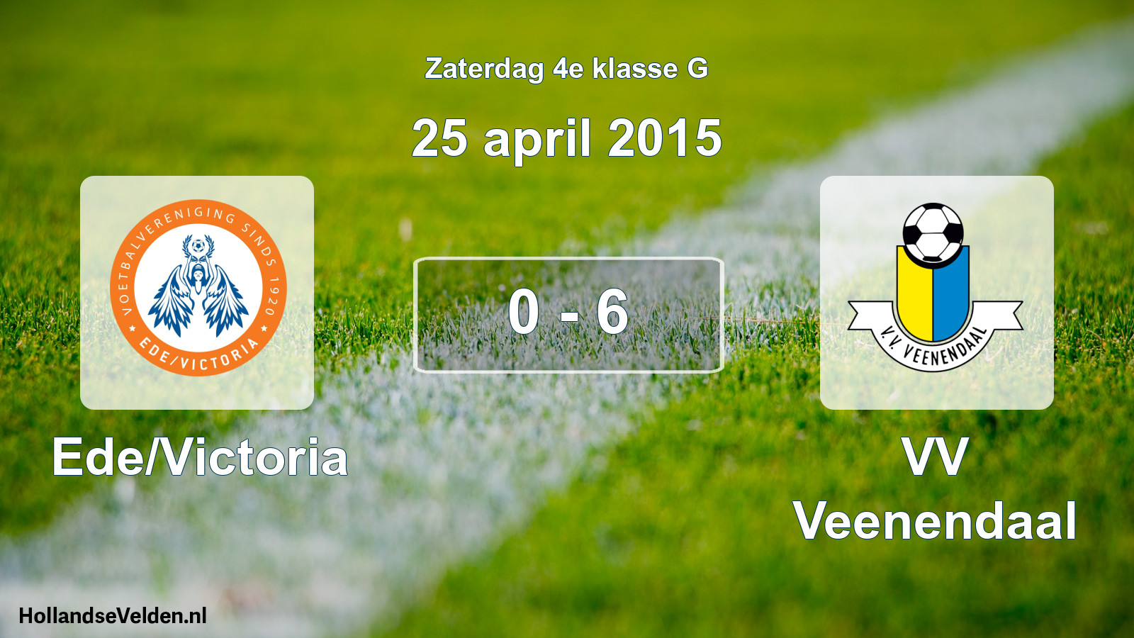 Total number of matches played: Ede/Victoria - VV Veenendaal 0 - 6 (25 April 2015)