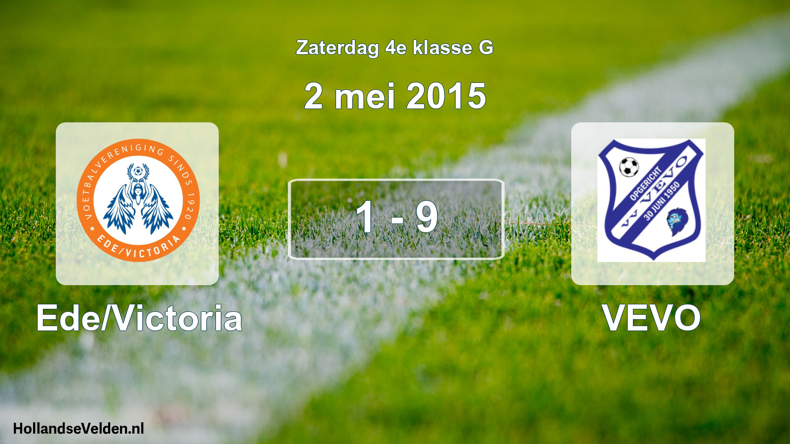 Total number of matches played: Ede/Victoria - VEVO 1 - 9 (2 May 2015)