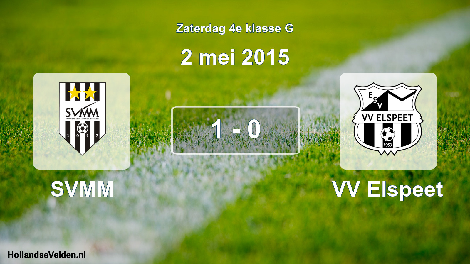 Total number of matches played: SVMM - VV Elspeet 1 - 0 (2 May 2015)