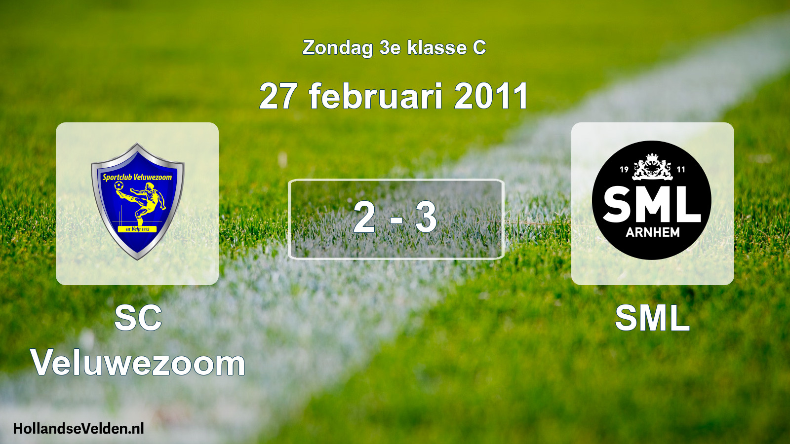 Total number of matches played: SC Veluwezoom - SML 2 - 3 (27 February 2011)