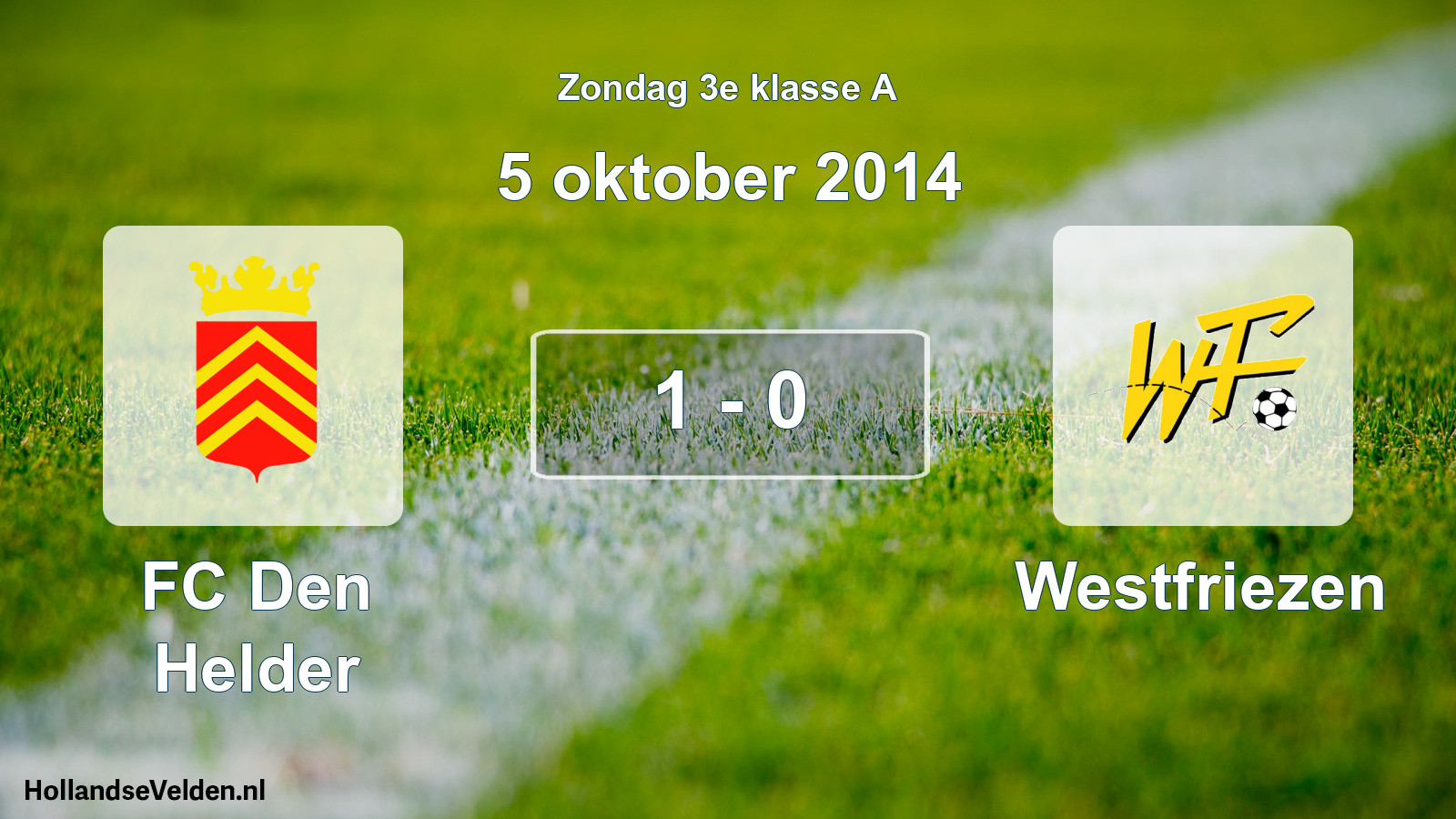 Total number of matches played: FC Den Helder - Westfriezen 1 - 0 (5 October 2014)