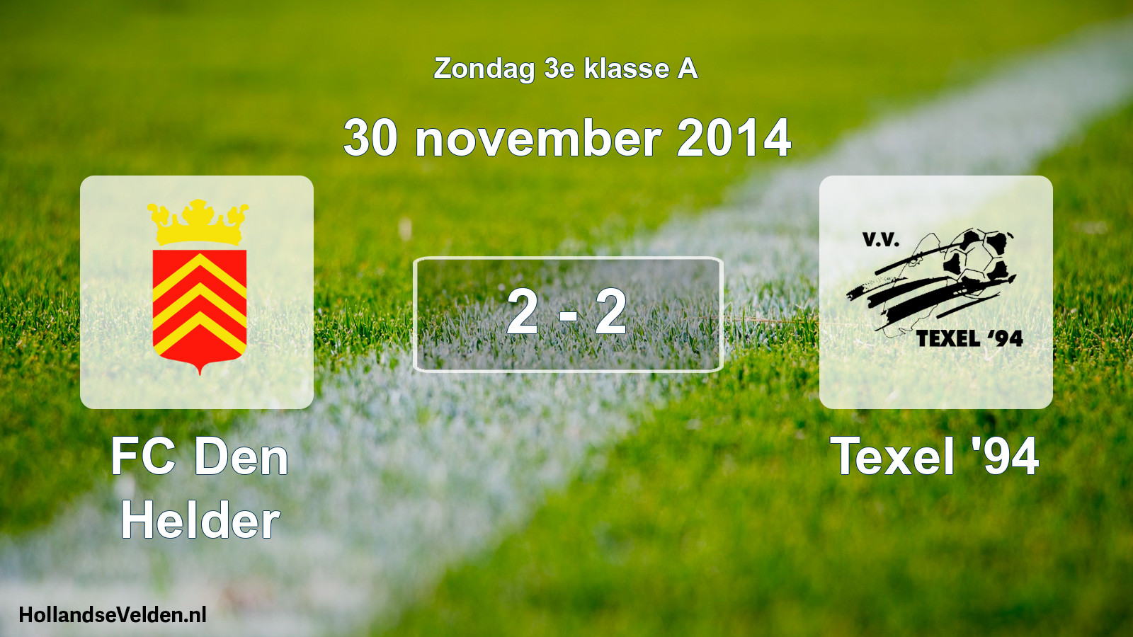 Total number of matches played: FC Den Helder - Texel '94 2 - 2 (30 November 2014)