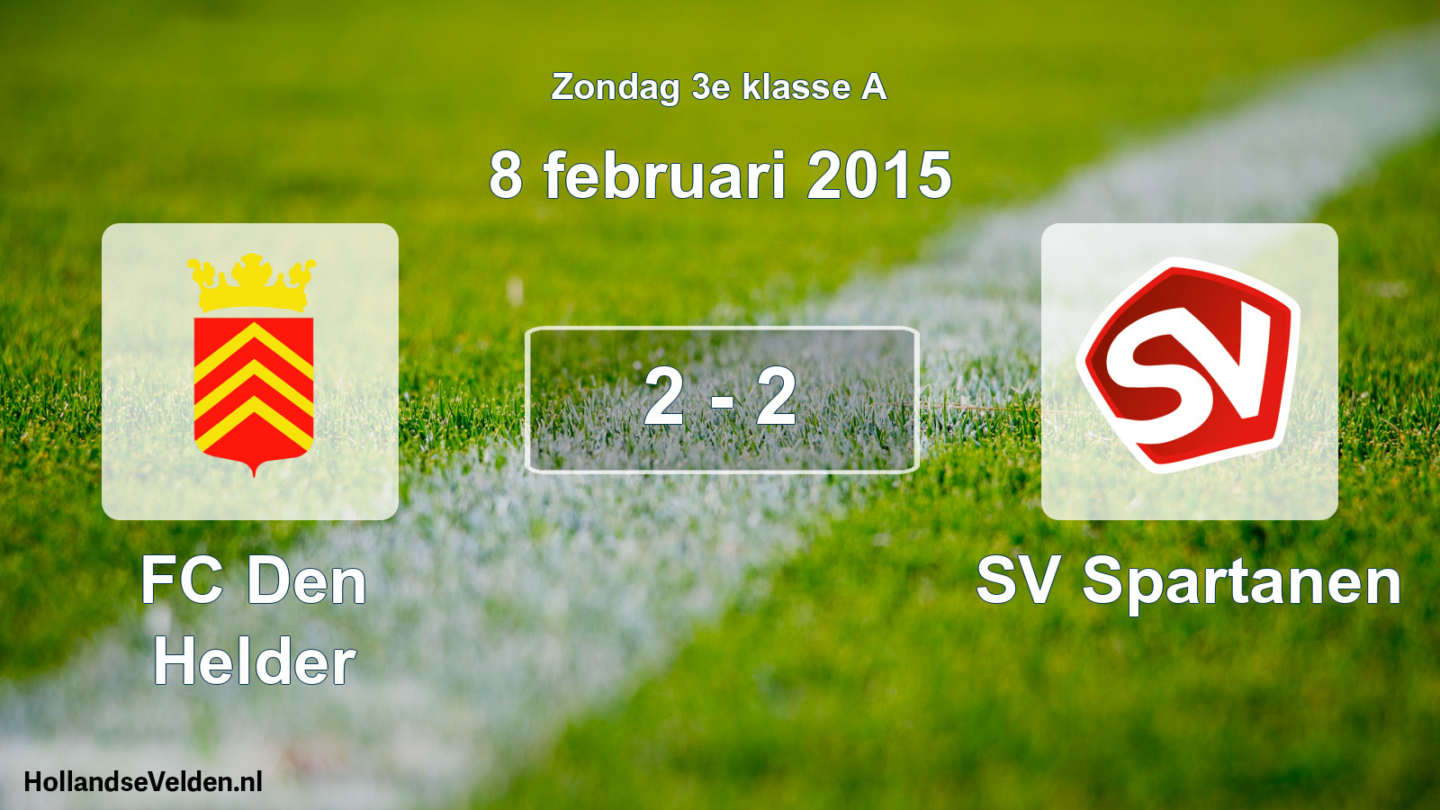 Total number of matches played: FC Den Helder - SV Spartanen 2 - 2 (8 February 2015)