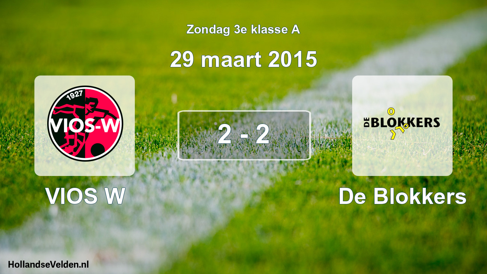Total number of matches played: VIOS W - De Blokkers 2 - 2 (29 March 2015)