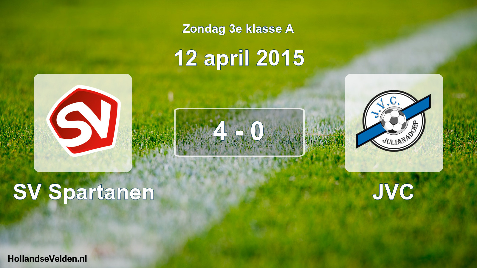 Total number of matches played: SV Spartanen - JVC 4 - 0 (12 April 2015)