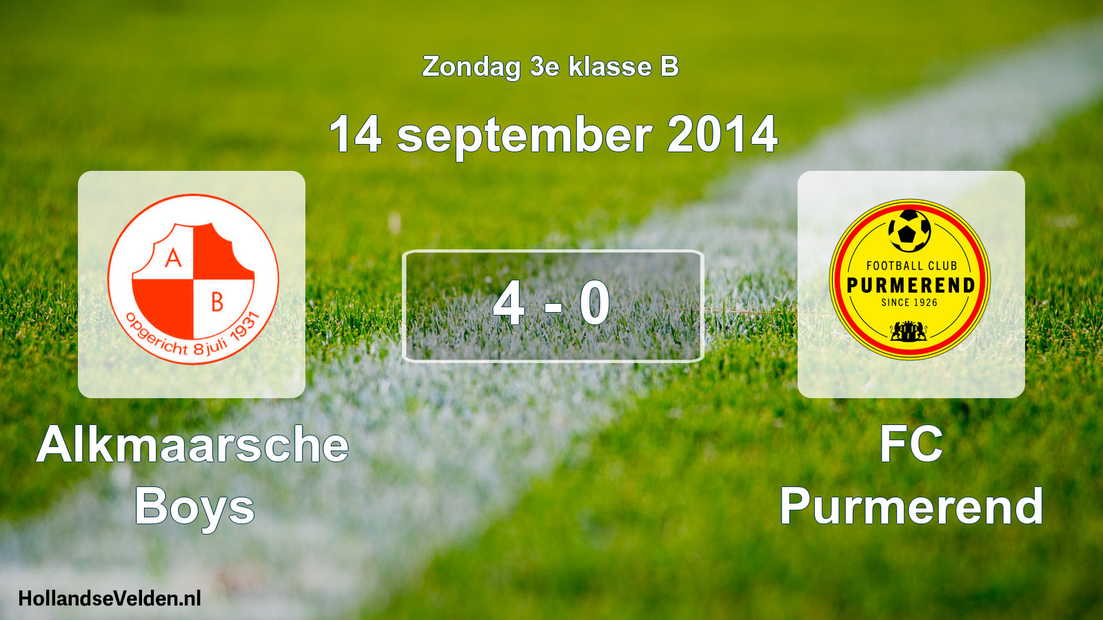 Total number of matches played: Alkmaarsche Boys - FC Purmerend 4 - 0 (14 September 2014)