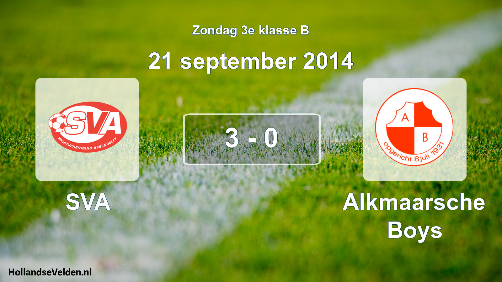 Total number of matches played: SVA - Alkmaarsche Boys 3 - 0 (21 September 2014)