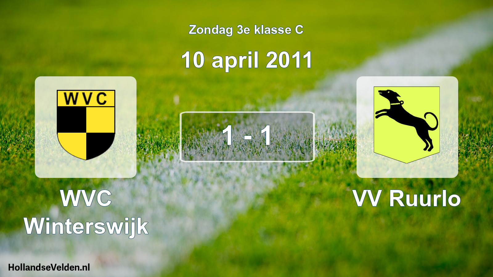 Total number of matches played: WVC Winterswijk - VV Ruurlo 1 - 1 (10 April 2011)